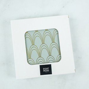 Eight Mood Deco Coasters in Mist/Gold